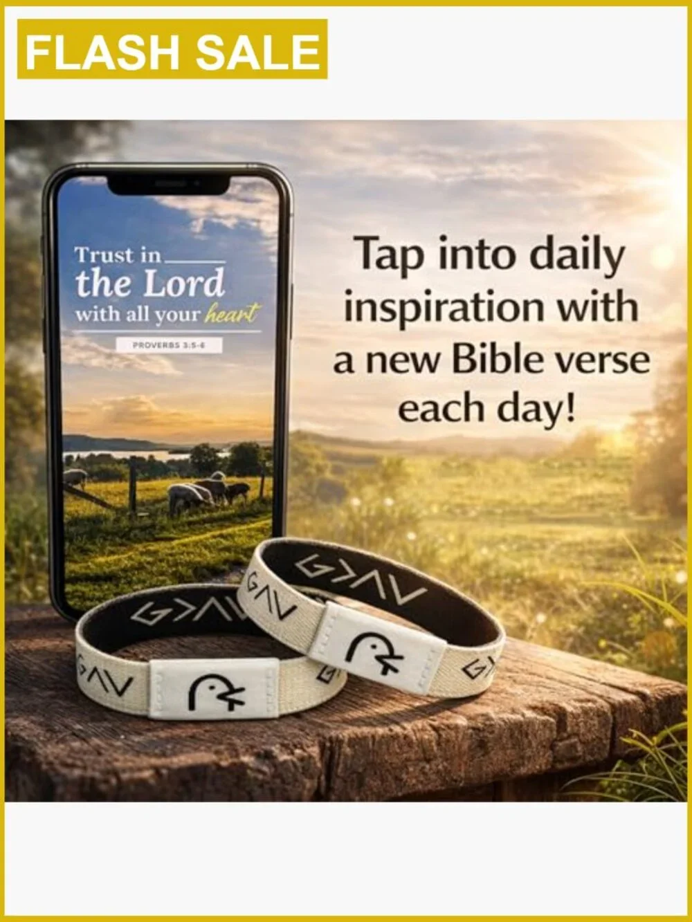 Daily Bible Verse Bracelet with NFC Tap for Inspiration